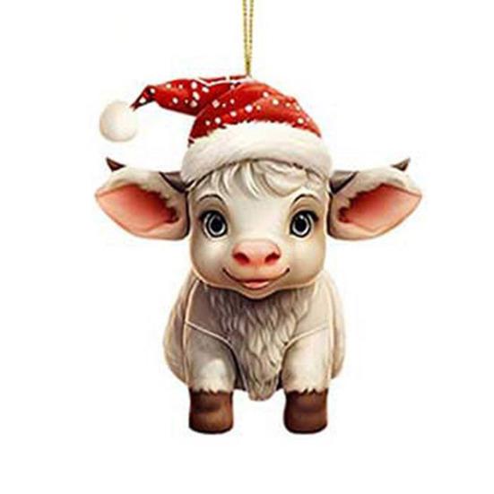 Yousheng Highland Cow Ornaments Advent Calendar 2025 24 Days Christmas Countdown Calendar with Cartoon Cows Ornament for Xmas Tree Decor