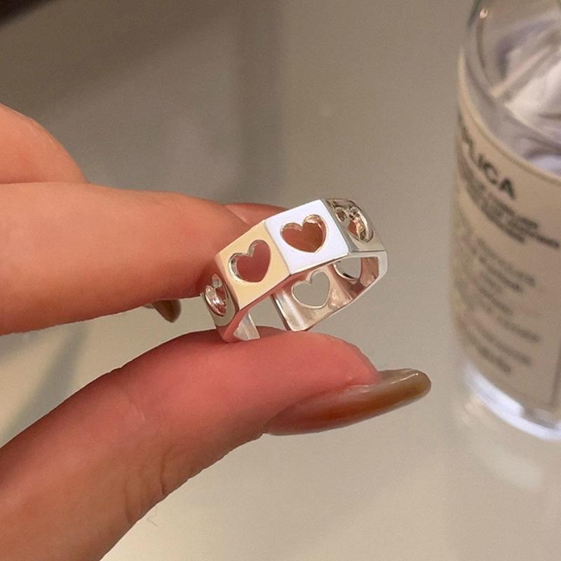 925 Sterling Zilveren Ring voor Vrouwen Meisje Gift Blace Steen Kristal Glazuur Retro Punk Open Sieraden Dropship Groothandel