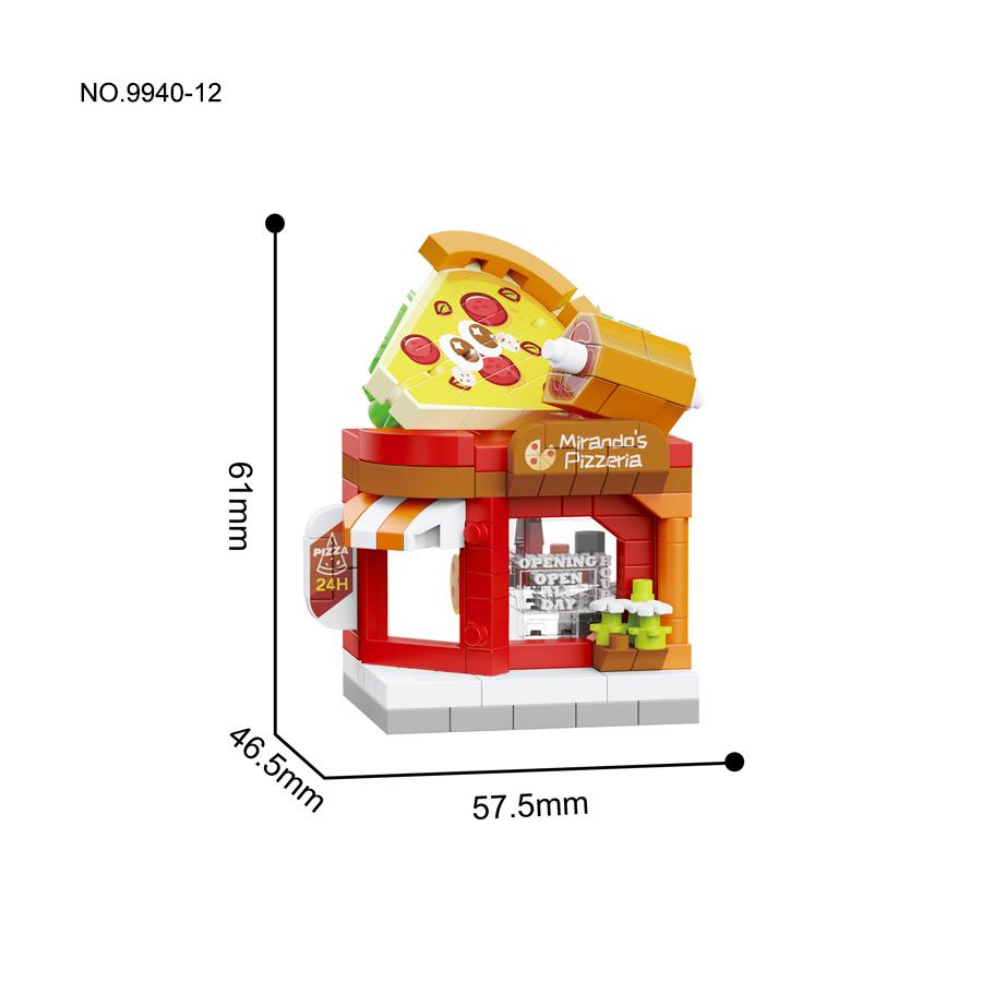 Non-Toxic Mini City Store Building Toys Fast Food Restaurant Street View Building Blocks Educational Toys Kids Gifts