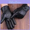 Gloves Fully Leather Lined Mens Warm Fleece Winter Windproof Warm Driving Full Finger Glove Mittens