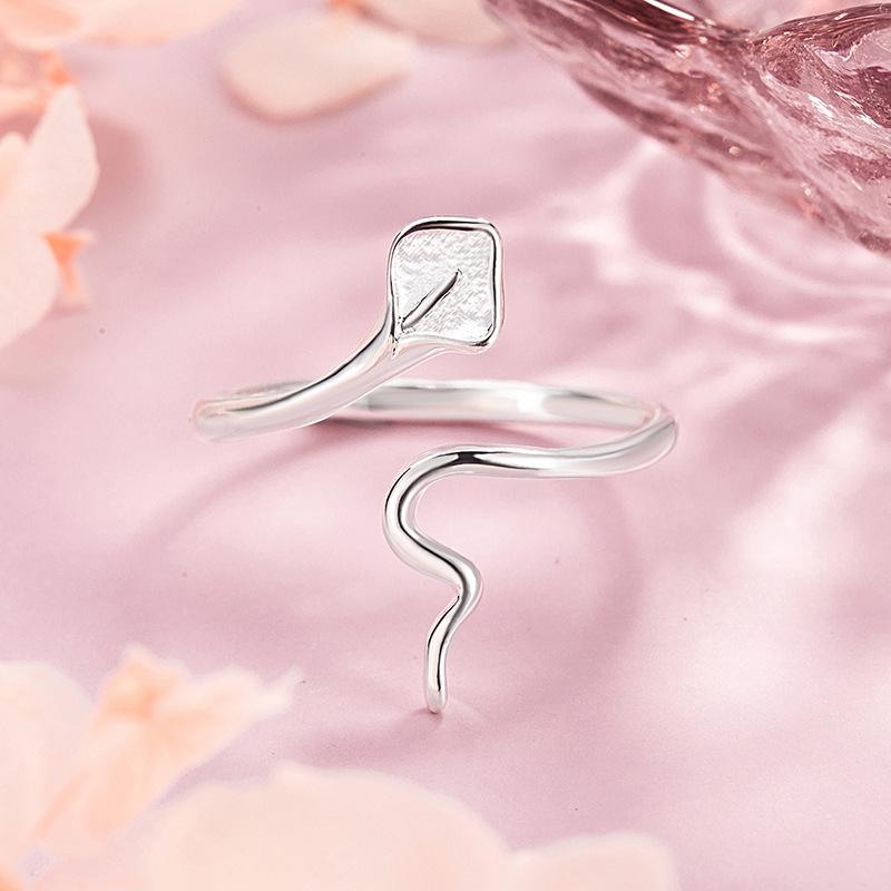 925 Sterling Silver Jewelry Luxury Calla Flower Open Finger Rings for Women Wedding Party Jewelry For Girls Friend Gift