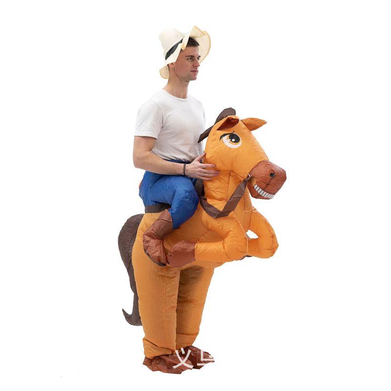 Carnival Costumes,Inflatable horse,Inflatable Costume Bull Riding Horse for Halloween Party and Cosplay