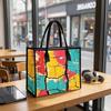 Colorful Crack Print Tote Bag Casual Large Capacity Shopping Shoulder Bag for Daily Use
