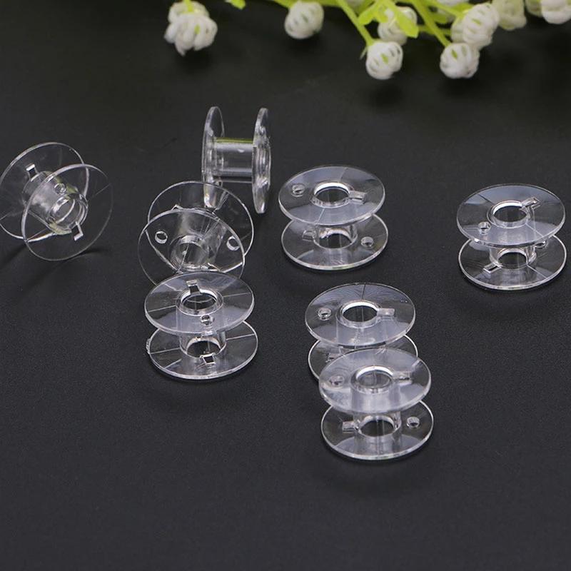 Cheap 10Pcs Sewing Machine Bobbins Transparent Plastic Bobbins for
