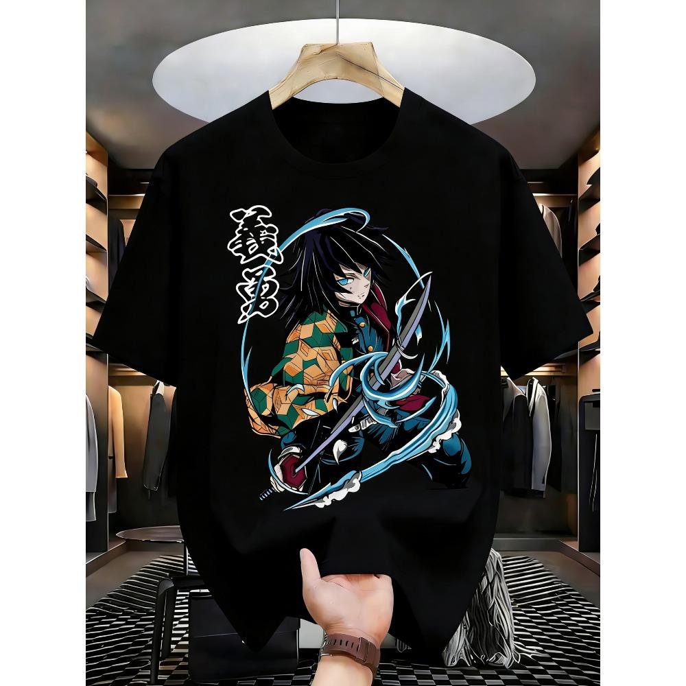 Plus Size Demon Slayer Anime Printed Men and Women Tshirt Casual Parent Child Top Fashion Cotton Harajuku Y2K Street Summer