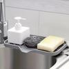 Silicone Sink Mat & Storage Tray - Multi-Function Faucet Drying Rack with Soap Dispenser & Sponge Holder, Splash-Proof Design