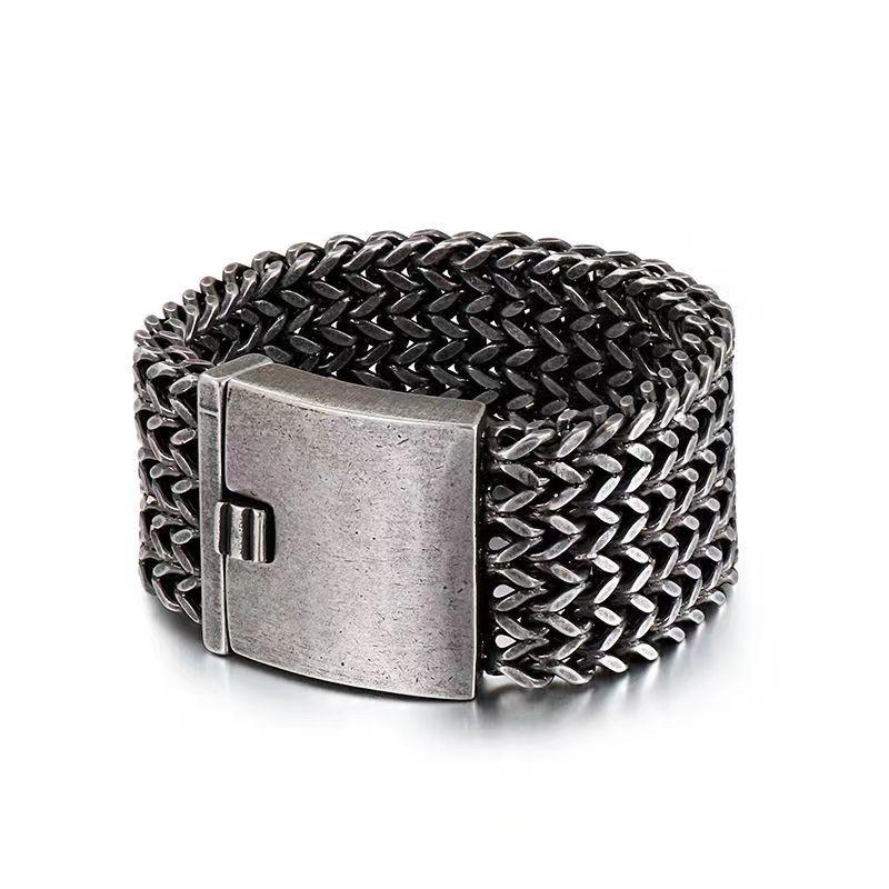 12/18/30mm Heavy Punk Black Stainless Steel Bike Biker Bracelet Men Women Cool Hiphop Dubai Gold Color Mesh Chain Bangle Jewelry