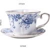 WAIT FLY Vintage Blue and White Ceramic Coffee Mug Set with Saucer, Espresso Cup, Tea Cup, Breakfast Cup, Dessert Plate