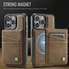 For iPhone 12 Pro Max 6.7 inch Case AUTSPACE A12 Leather Phone Case with Detachable Card Bag