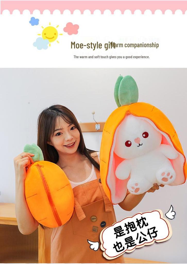 Strawberry Bunny Plush: Cute Radish-Inspired Companion with Big Ears