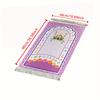 VIKAMA Children's Prayer Mat - Purple Arabic Script Family Area Prayer Rug Foldable for Indoor/Outdoor Use Muslim Prayer Mat