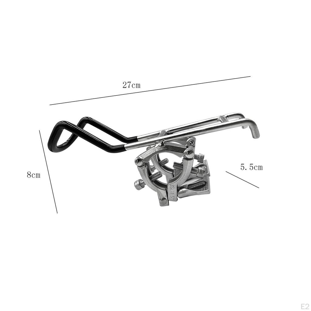 Boat Fishing Rod Holder Clamp Stainless Steel On Rail Mount Replace Durable