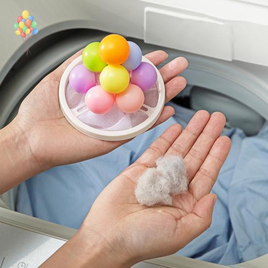 Yousheng 1/2/3Pcs Reusable Pet Hair Remover Floating Hair Filtering Mesh Removal Bag with 10 Colorful Balls Washer Machine Hair Catcher