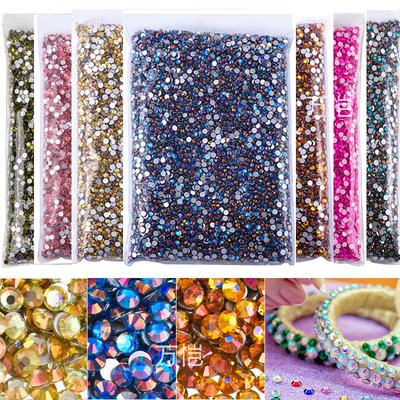 Skleněný diamant s plochým dnem, Diamant na manikúru, Kamínek pro DIY pouzdro na mobilní telefon, Diamantové šperky, Rovnoměrně broušený povrch s pokoveným dnem, Nehtové doplňky