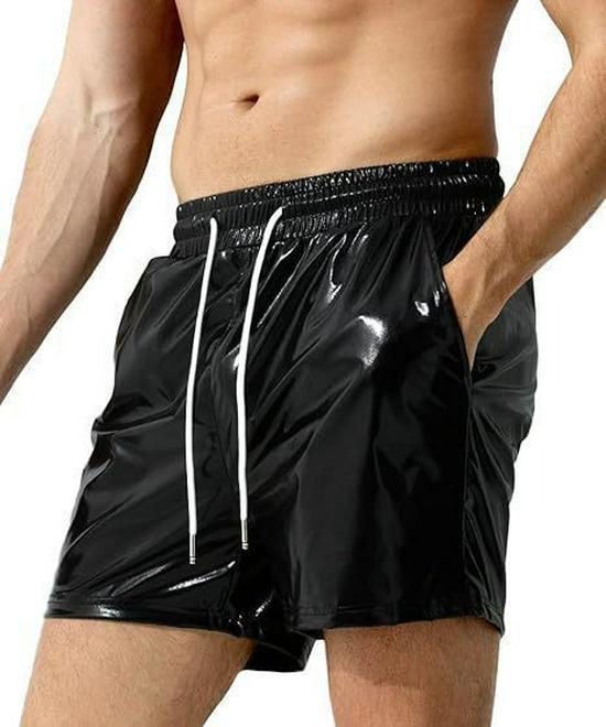 Pantalones cortos casuales de playa de charol para hombre 2024