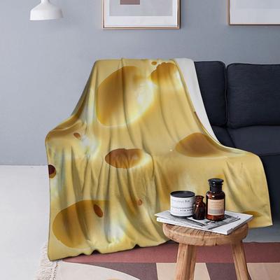 3D Cheese Pattern Variety Design  Blankets Soft Warm Flannel Throw Blanket Cover for Bed Living Room Picnic Travel Home Sofa