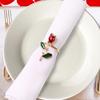 1pcs Valentine Day Rose Flower Napkin Rings Wedding Dinner Home Napkin Holder Rings Hotel Banquet Table Decoration Supplies