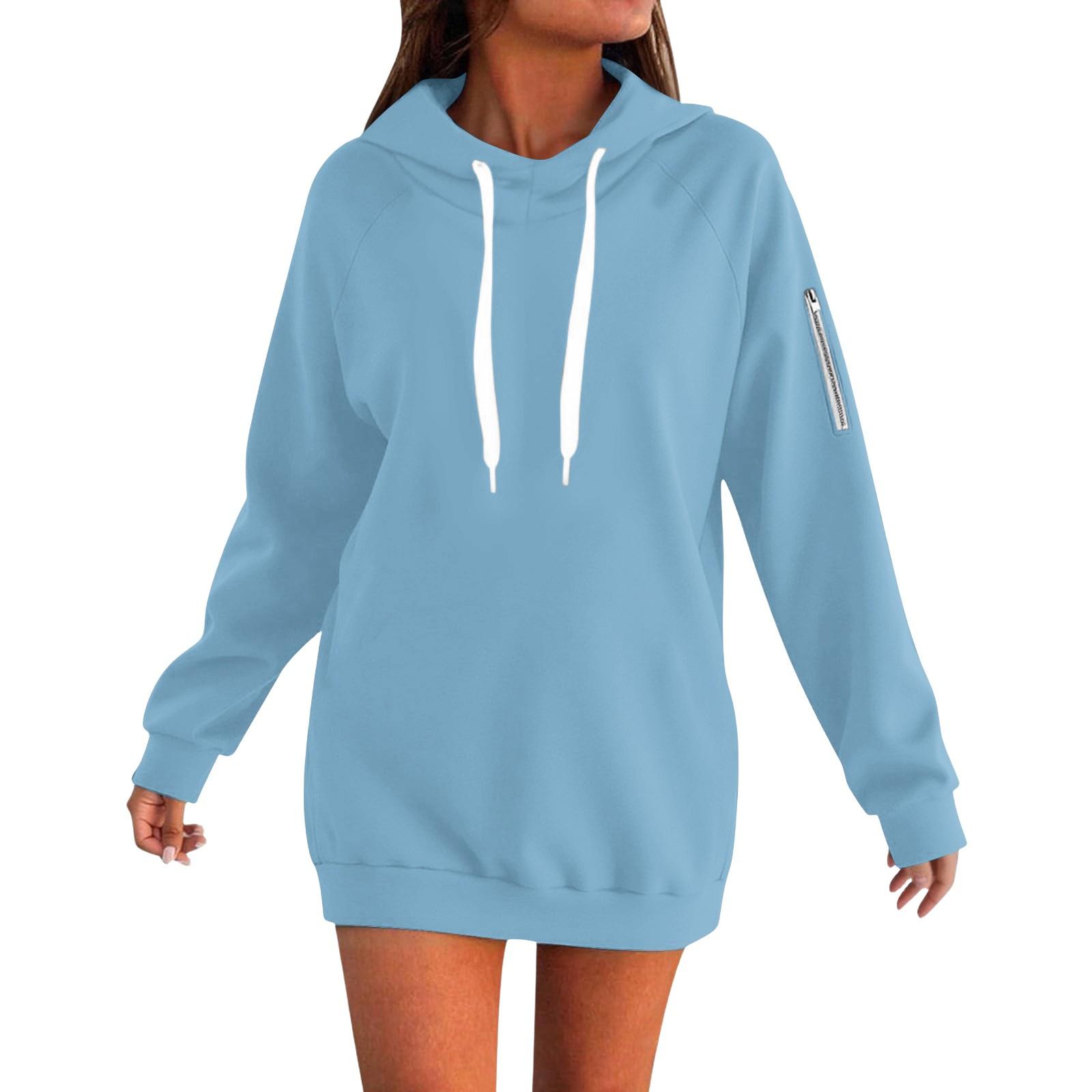 

Женский свободный худи с длинными рукавами, однотонный, с капюшоном и бархатным шнурком S