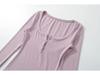 Women's Autumn Spicy Girl Square Neck Faux Cashmere Long Sleeve Top