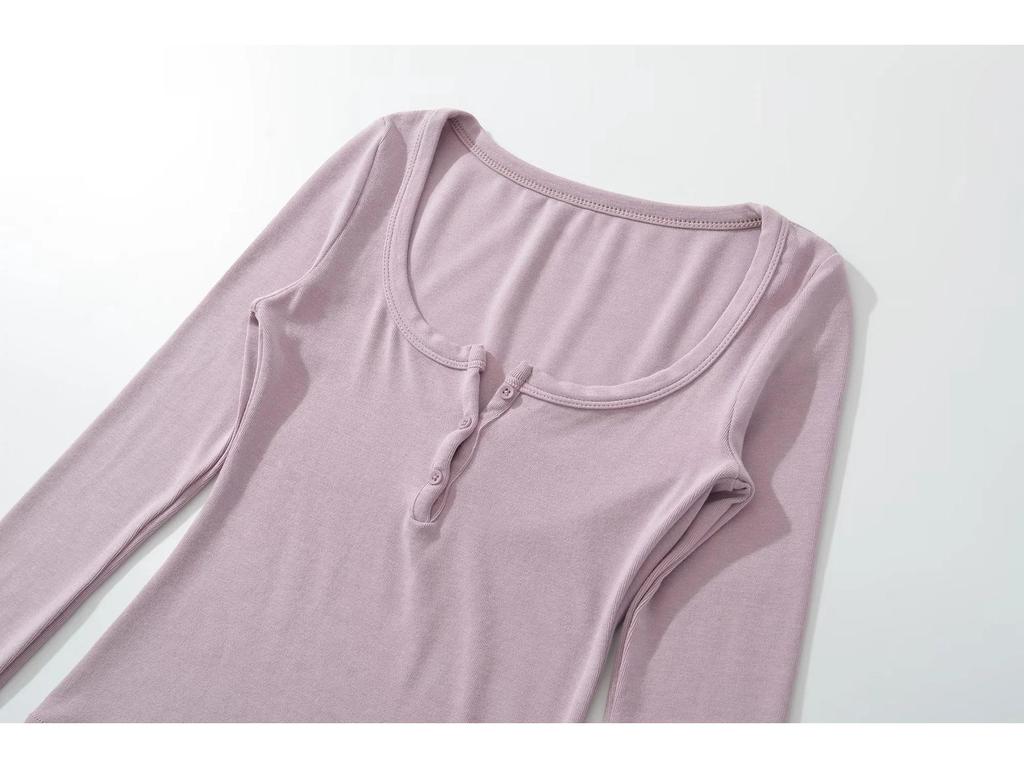 Women's Autumn Spicy Girl Square Neck Faux Cashmere Long Sleeve Top