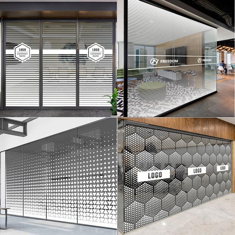 Frosted Glass Lattice Window & Door Privacy Sticker for Office and Café Decor