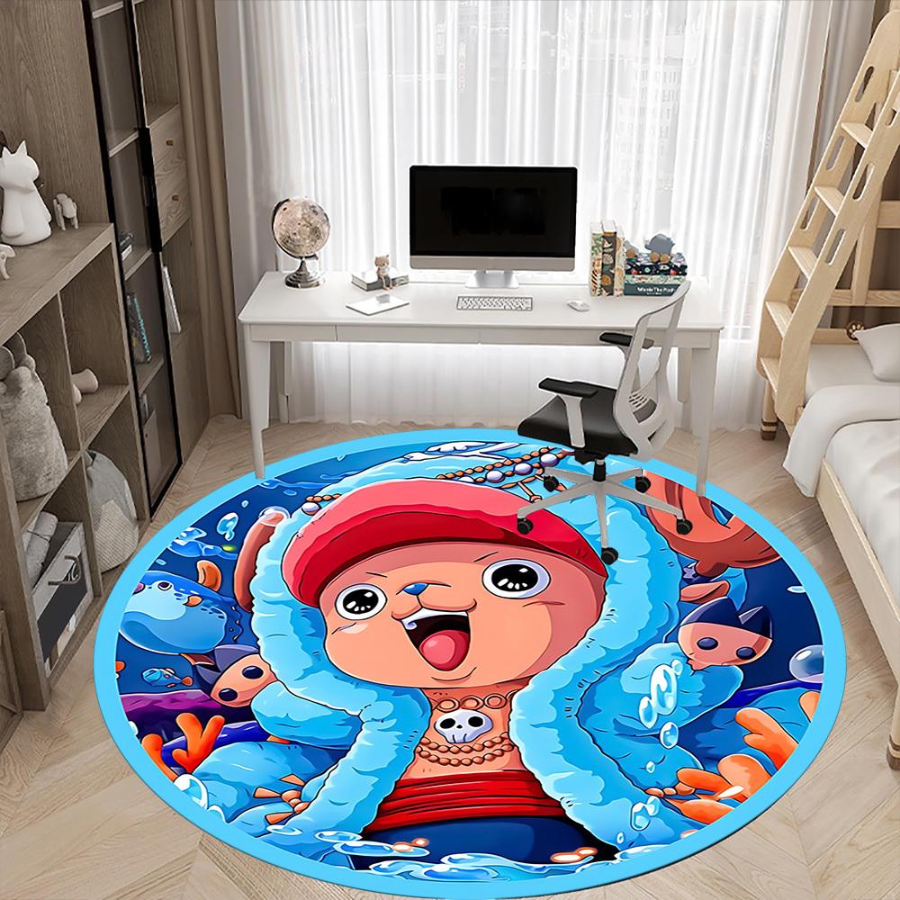 1pc Tony Tony Chopper One Piece Office Round Area Rug, Indoor Mat Suitable For Office, Under Office Chairs Bedroom Living Room Home Decor  A0908190