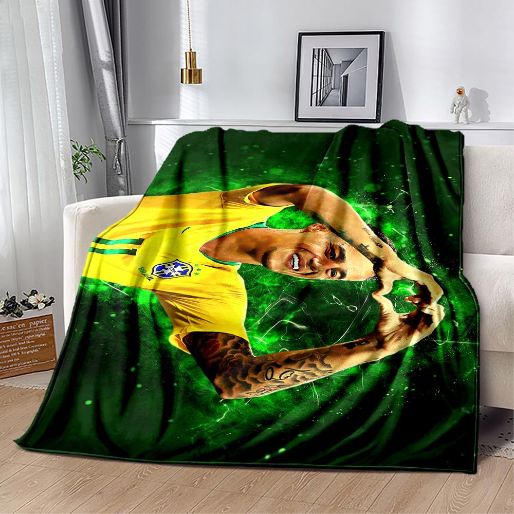 Brazilian Football Star Blanket Durable Comfort Suitable for Couch Office Chair Sofa for All Occasions Modern Best Holiday Gift for Friends Family