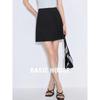 Basic House Women's French Pleated A-Line Mini Skirt