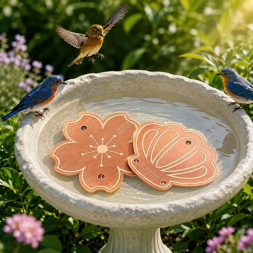 Outdoor Garden Bird Bath Copper Disk Reusable Water Basin Maintenance Accessory for Wild Bird Drinking and Bathing Areas