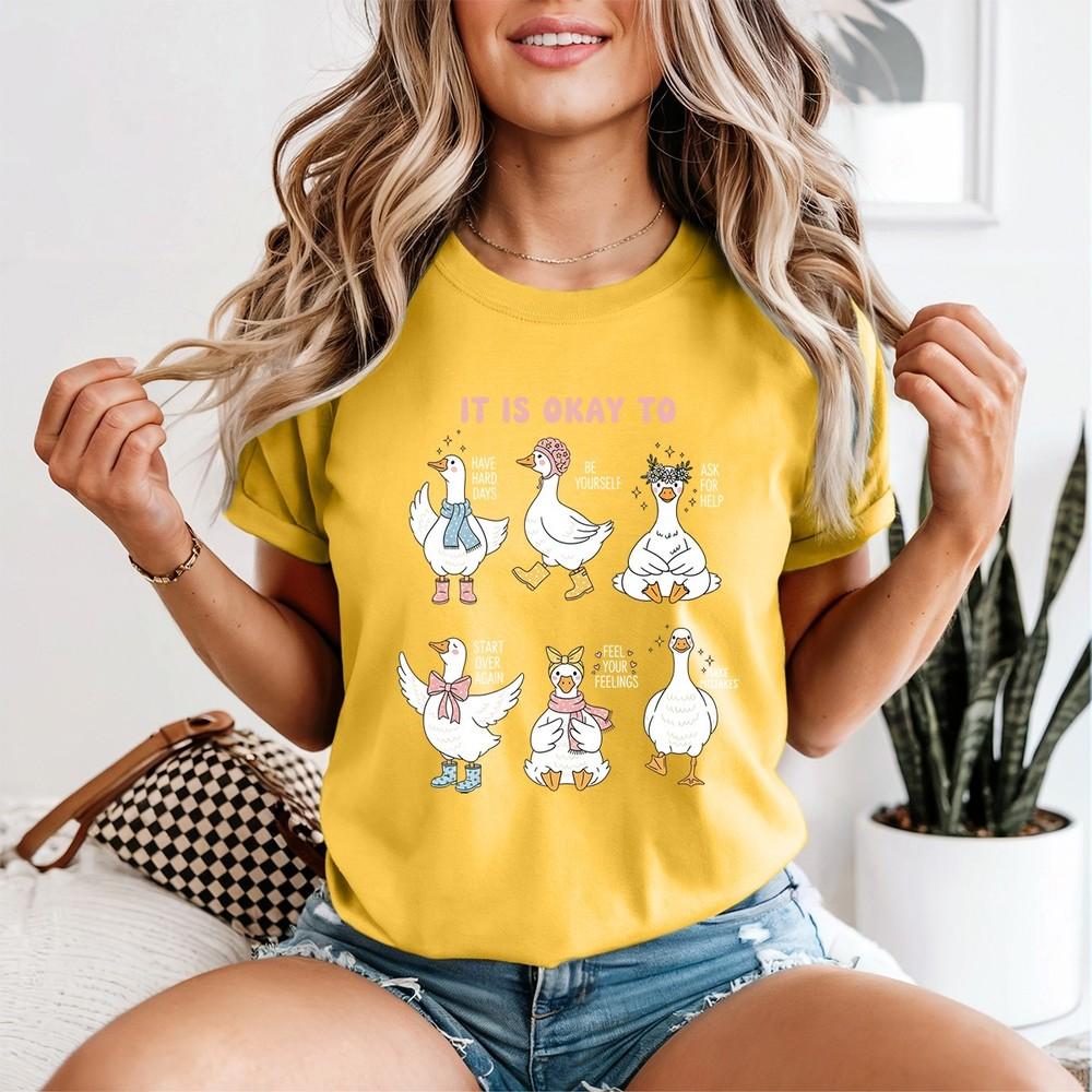Unisexs Motivational Goose Tshirt Cute Funny Unisextal Health Unisexs Tshirt