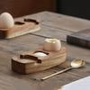 Eierablage aus Holz, Umweltfreundlich, Kreativ, Perforierter Becherhalter, Handgefertigt, Einfacher Eierbecherhalter, Küchenzubehör