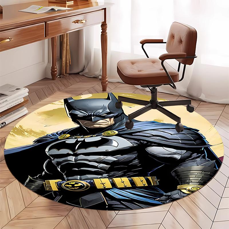 Batman Printed Round Rug Carpet Chair Rug Area Rug Entryway Doormats,for Office Chair Living Room Bedroom Kitchen Room.