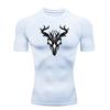 Deer Head Design Men Sports T-shirt Training Fitness Compression Men's T-shirt Men's Sports T-shirt for Fitness Gym Wear