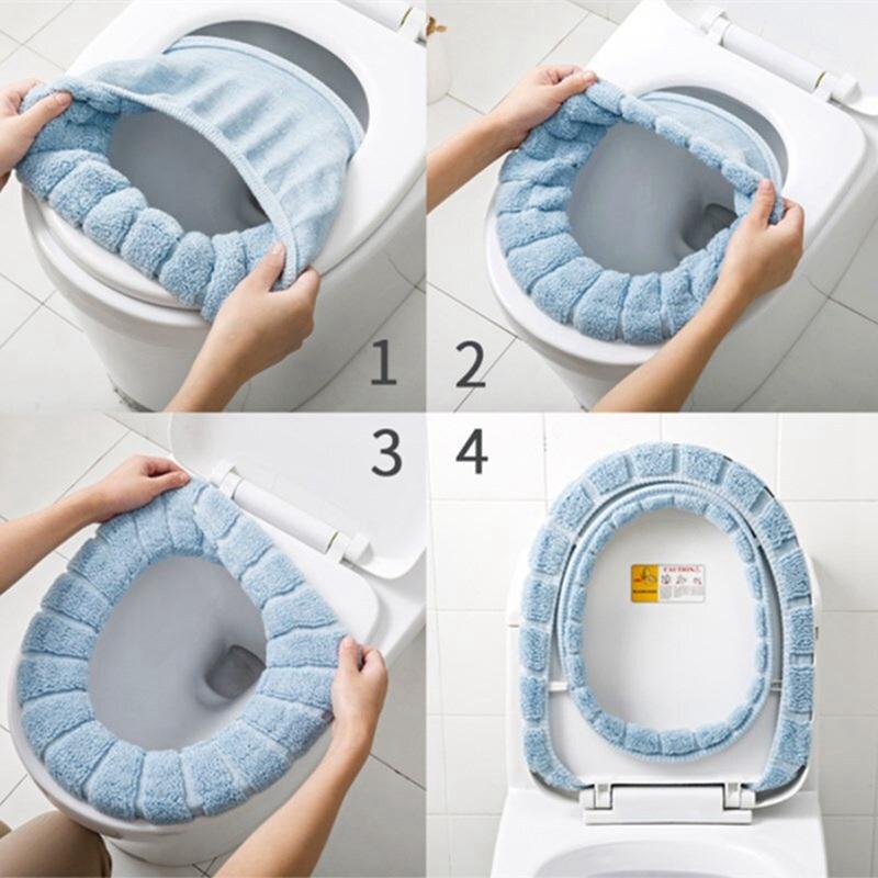 Universal Toilet Mat Cushion Household Warm Toilet Cover Washable Toilet Cases