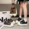 Herbst und Winter Neue Leder Plateauschuhe Höhenerhöhende Freizeitschuhe für Damen Modische Vielseitige Damenschuhe