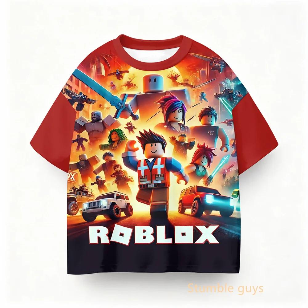 Summer Kids Roblox Game Casual Wear Boys Clothes Girls Anime Tee