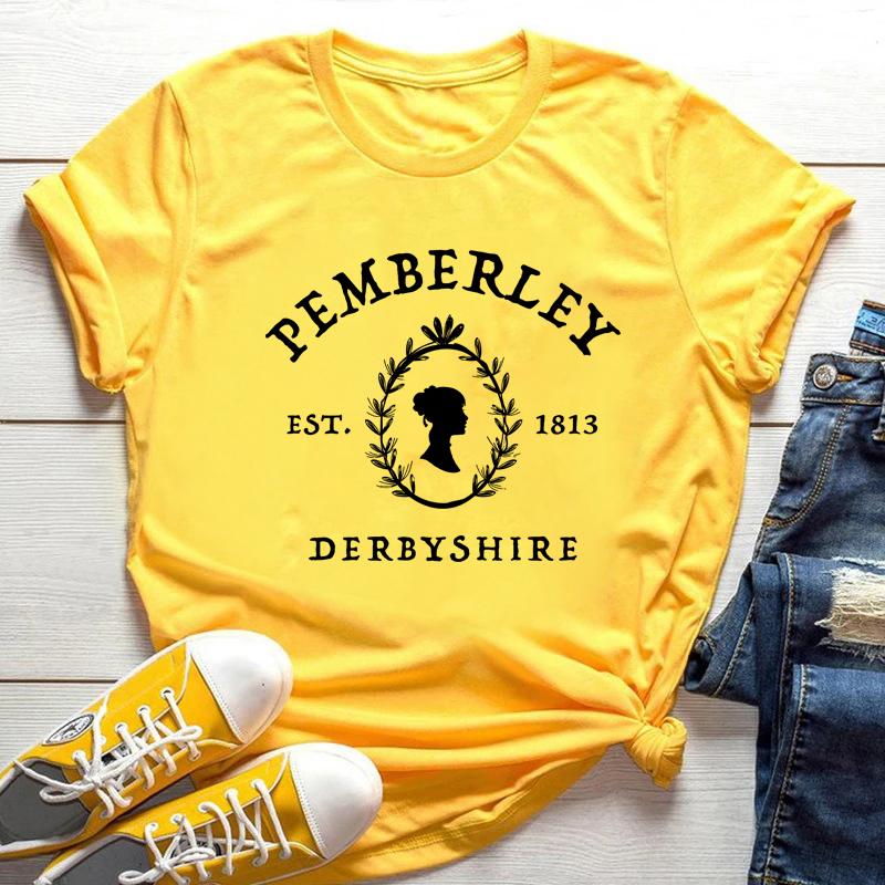 Jane Austen Shirt Pride and Prejudice T-Shirt Pemberley Shirts Book Lover Tees Vintage Feminist Tops