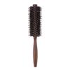 Professional Boar Bristle Nylon Round Hair Brush for Blow Drying Straightening Curling Styling Spiral Design Wooden Handle