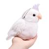 Lilizzhoumax Cockatiel Plush Toy, Realistic Bird, Very Soft, Girl's Toy, Kids Christmas Gift, Home Decor (White, 14cm Tall)