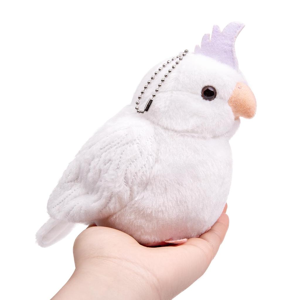Lilizzhoumax Cockatiel Plush Toy, Realistic Bird, Very Soft, Girl's Toy, Kids Christmas Gift, Home Decor (White, 14cm Tall)