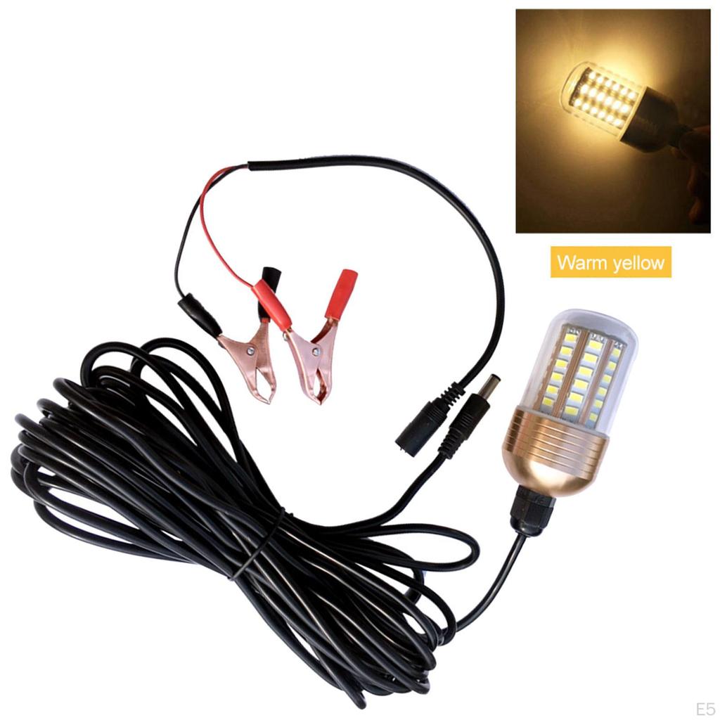 12 Submersible Light Uerwter Bit Lmp Night for Fish ttrcting with 8M Bttery Clip