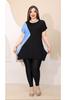 Women's Big Size Blouse Plus Size Triangle Slit Blouse