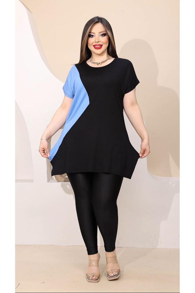 Women's Big Size Blouse Plus Size Triangle Slit Blouse