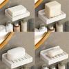Sturdy Structure Wall Mounted Soap Dish Double Layer Soap Tray Practical Soap Box  Kitchen