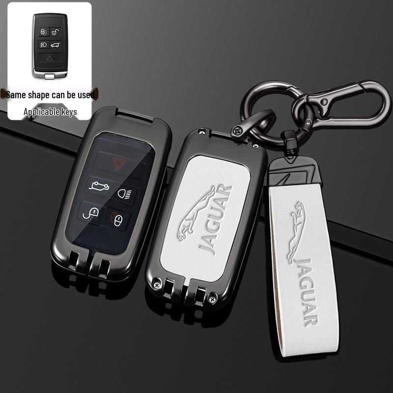 Jaguar XFL/XEL/XJL/F-Pace/F-Type Key Case with Buckle - Premium Car Key Remote Holder