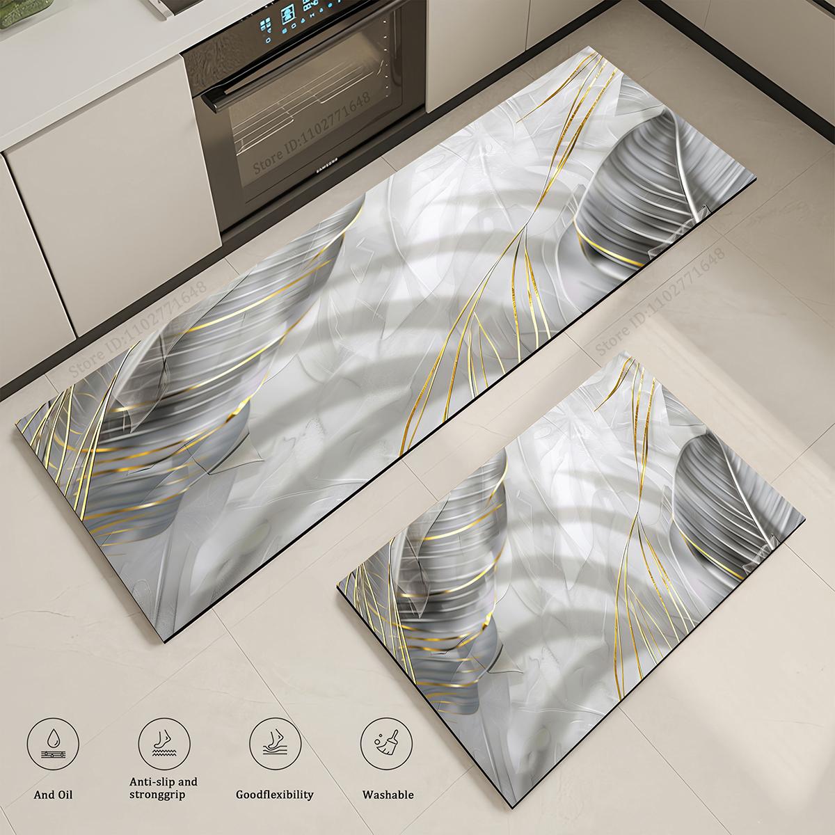 

Waterproof Kitchen Absorbent Carpet - Non-Slip Doormat Entrance Quality Mat with Washable Design Cute and Simple Style Long Rug 40cmx60cm 1pc