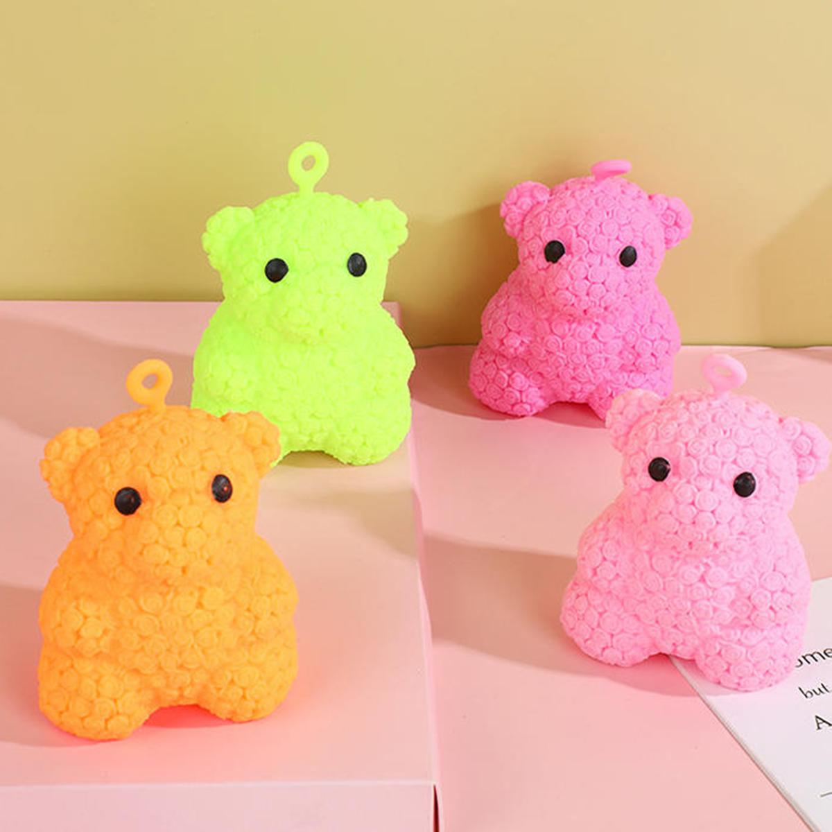 

Squishy Cartoon Flashing Rose Bear Squeeze Fur Ball Pinch Funny Cute Glowing Animal Balls Sensory Fidget Decompression Kids Toy