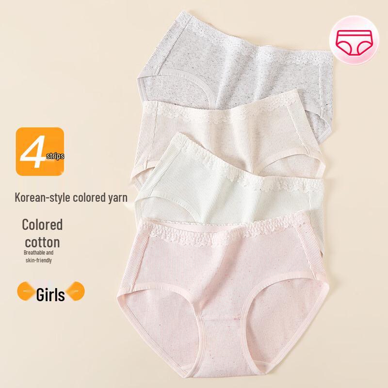 Fenteng Women s Cotton Blend Lace Briefs 4-Pack L