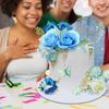 19 BUC Toppere Florale pentru Tort Fluturi La Mulți Ani Decorațiuni Tort cu Flori Artificiale de Trandafir Albastru Eucalipt Fluturi