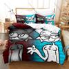 S-Sprunki 3PCS Bedding Set, Duvet Cover + 2 Pillowcases, Colorful Music Game Print Soft Microfiber for Gamers Fans Decor